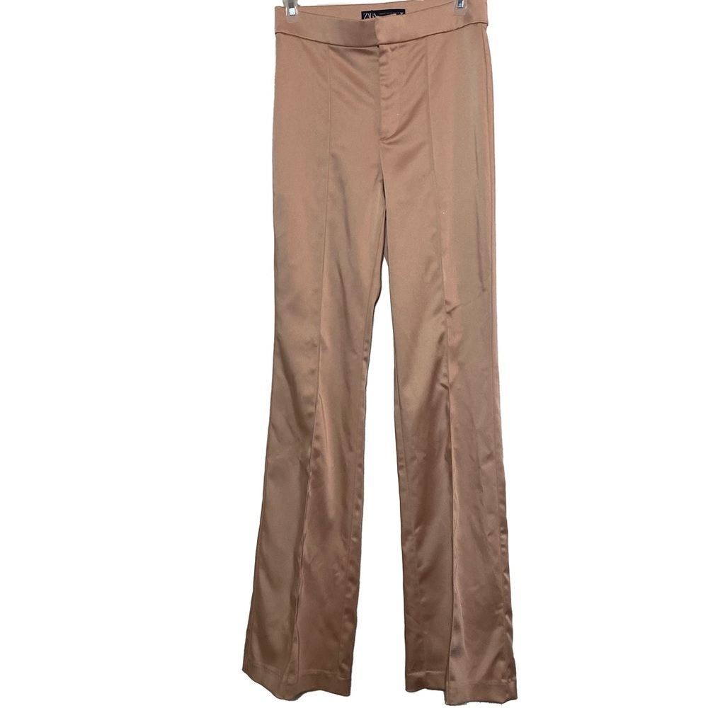 Brand New Zara Salmon Pink Satin Flared Pants 🪷